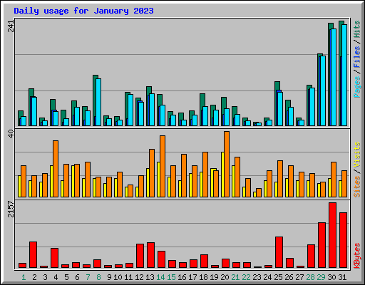 Daily usage for January 2023