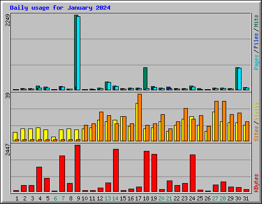 Daily usage for January 2024