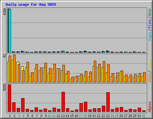 Daily usage for May 2025