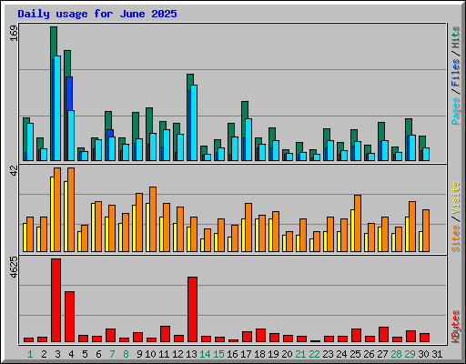 Daily usage for June 2025