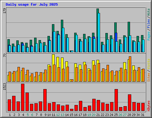Daily usage for July 2025