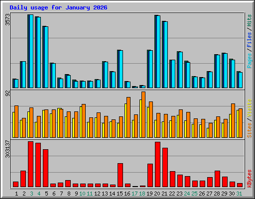 Daily usage for January 2026