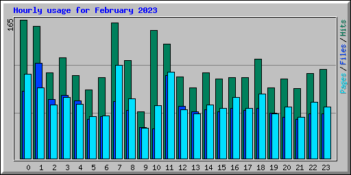 Hourly usage for February 2023