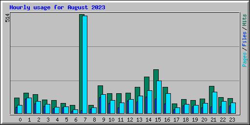 Hourly usage for August 2023