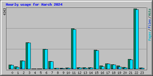 Hourly usage for March 2024