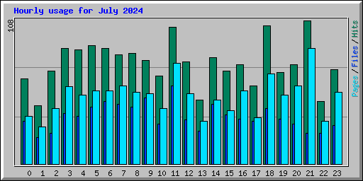 Hourly usage for July 2024