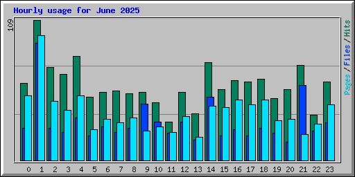 Hourly usage for June 2025